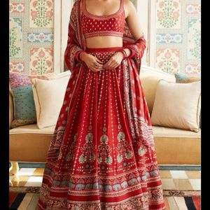 Red anita dongre lengha